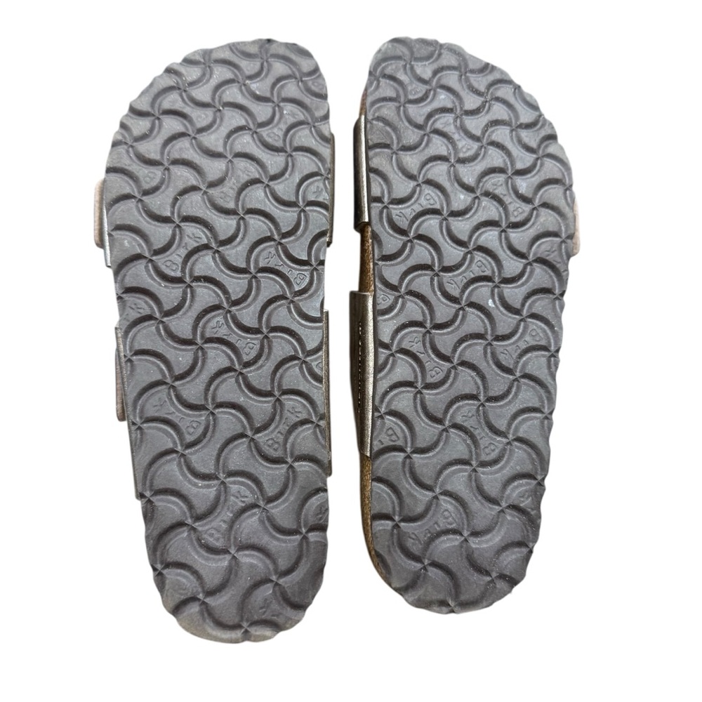 Birkenstock Sydney Cushion Buckle Metallic Sandals Like New Sz 37 - Picture 5 of 7